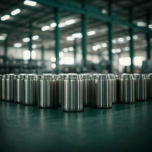 Brightly lit Yongkang factory floor with rows of stainless-steel insulated tumblers — H2deek