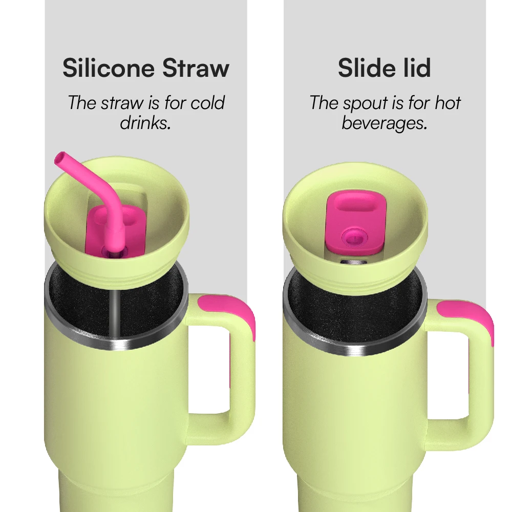 outdoor 40 oz beer travel mug insulated stainless steel tumbler wholesale bulk tumbler with handle and straw