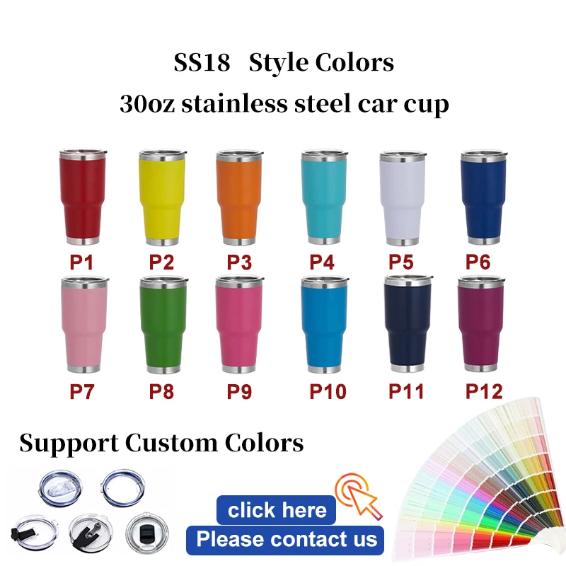 zp custom logo 30oz powder coated stainless steel tumbler vacuum insulated 20oz car tumbler with slider lid and straw