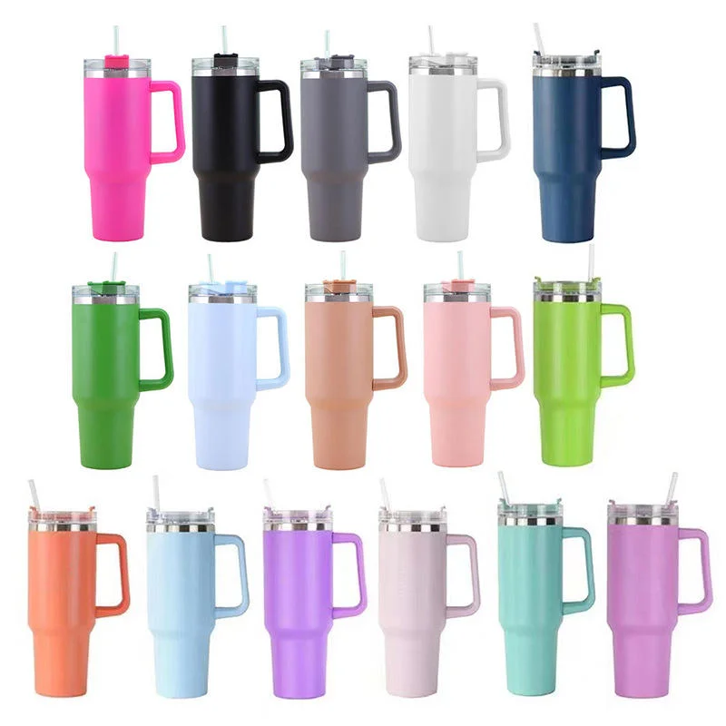 stocked classic coffee mug thermal glasses 304 stainless steel insulated tumbler with straw lids cup 40oz tumbler with handle
