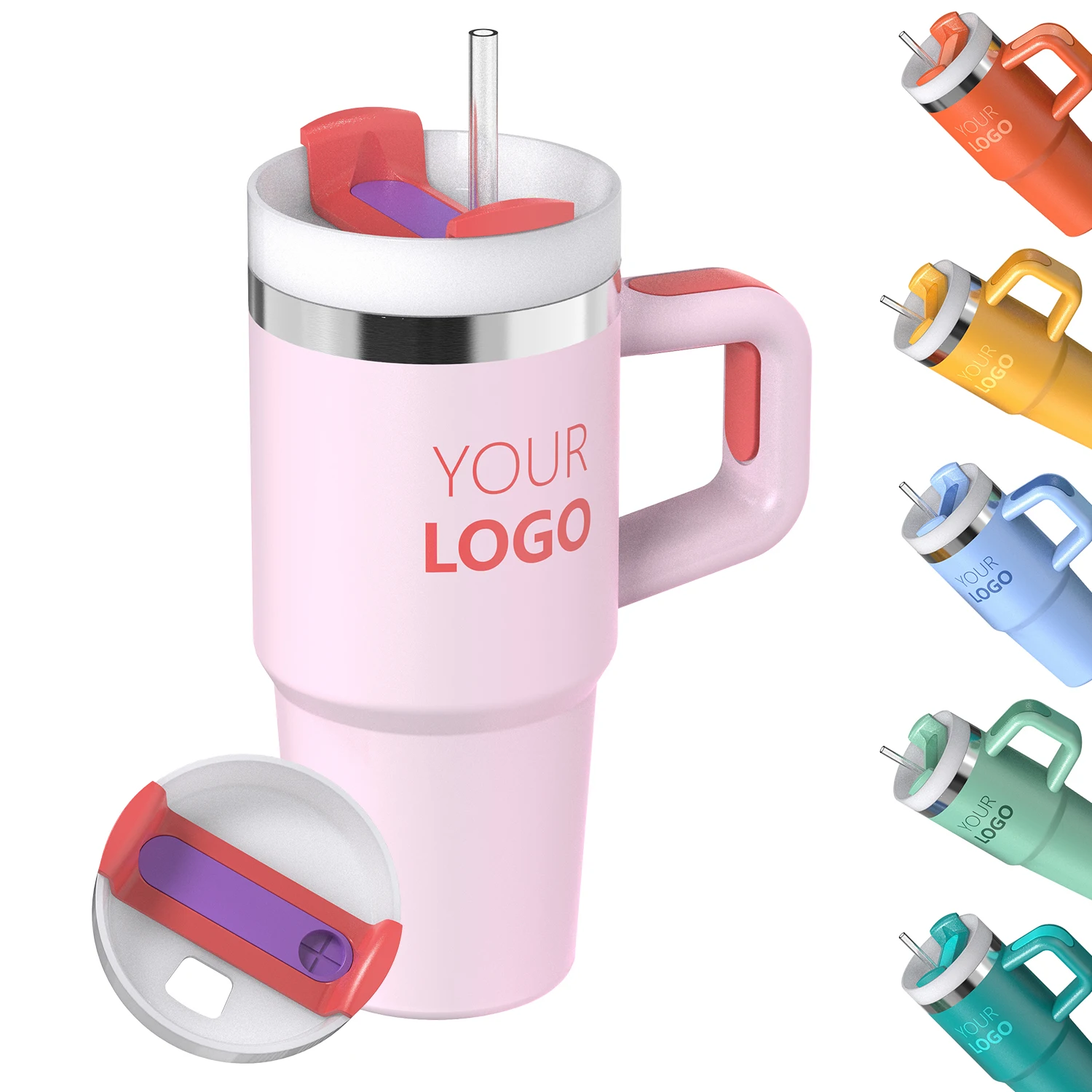 2025 18/8 double wall 20oz american style stainless steel vacuum insulated kids tumbler cup with handle straw