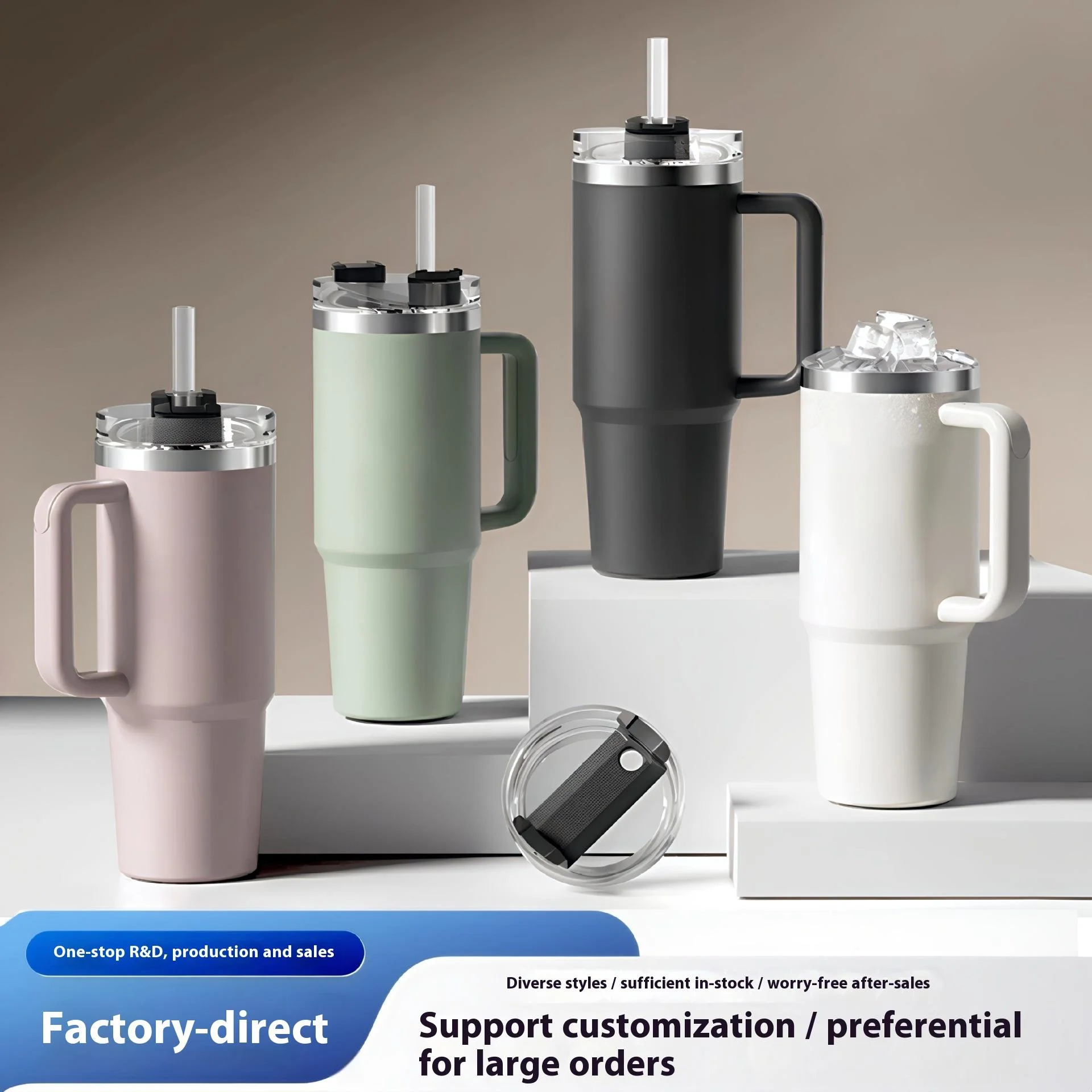 stocked classic coffee mug thermal glasses 304 stainless steel insulated tumbler with straw lids cup 40oz tumbler with handle