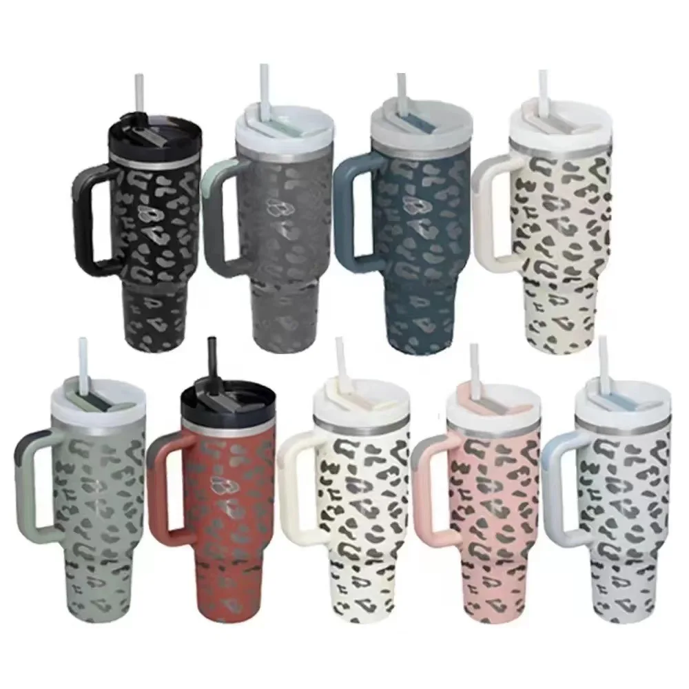 hot 30oz 40 oz double wall vacuum insulated 304 stainless steel tumbler cup with handle lid straw for coffee beer water