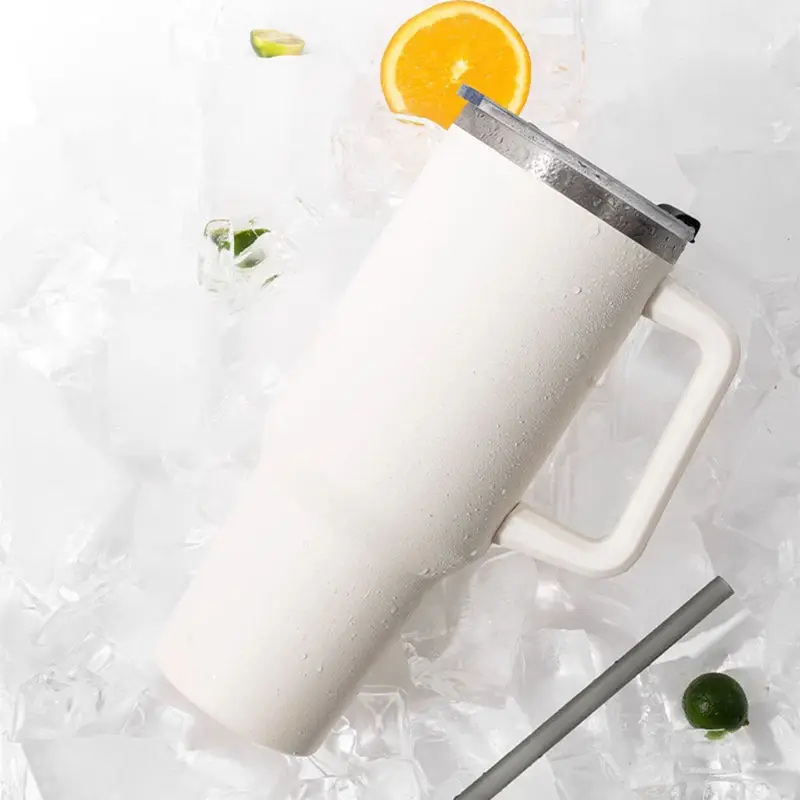 top sell custom 40oz 304 stainless steel double wall vacuum insulated travel tumbler with handle and lids