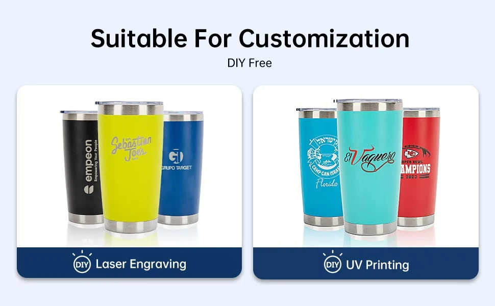 custom logo 20oz insulated double wall travel coffee mugs powder coated party cup stainless steel tumbler for laser engraving