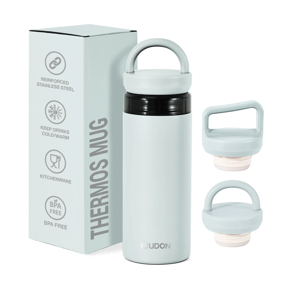 custom 400ml double wall 304 stainless steel water bottle vacuum insulated with dual handle lids
