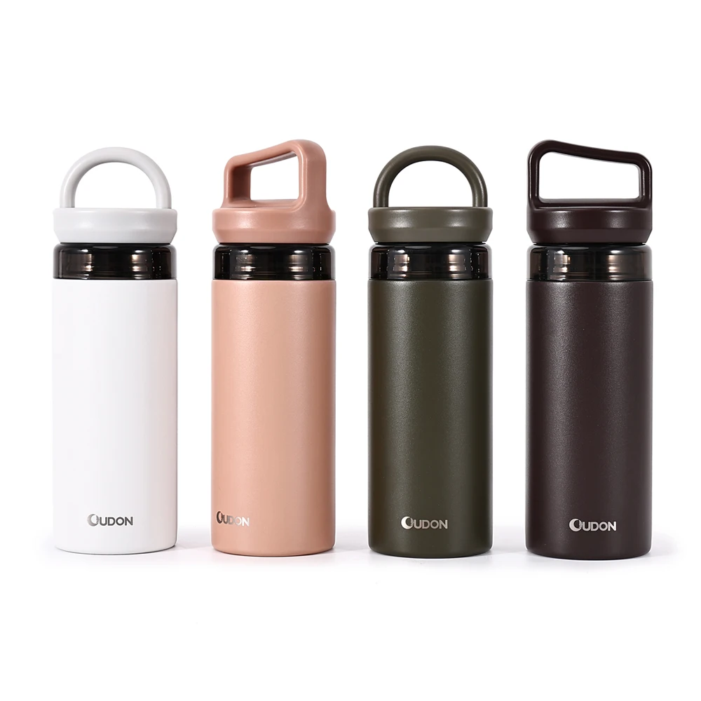 custom 400ml double wall 304 stainless steel water bottle vacuum insulated with dual handle lids
