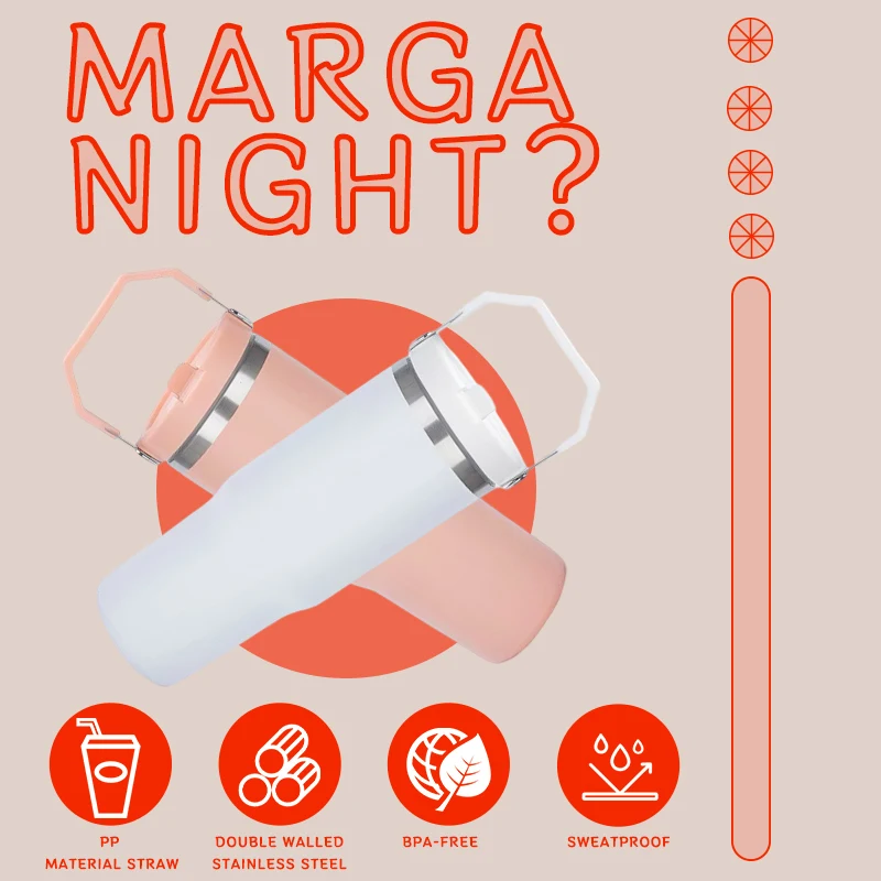 borge 30oz 20oz double wall stainless steel vacuum travel car mug cup tumbler with handle and straw wholesale bulk