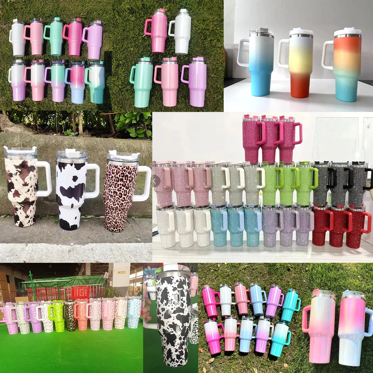 hot 30oz 40 oz double wall vacuum insulated 304 stainless steel tumbler cup with handle lid straw for coffee beer water